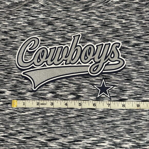 Dallas Cowboy’s T-Shirt Women Gray White Stretch NFL new era football game - Picture 4 of 11